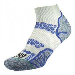 1000 Mile Womens/Ladies Lite Ankle Socks / Silver/Royal Blue